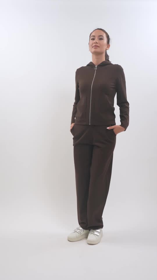 Harcour Amelie Sweat zippé maille Cacao (Dark brown)