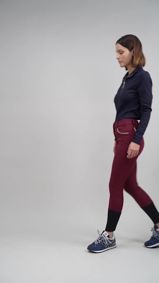 Harcour Jaltika Pantalon équitation fix system grip Bordeaux (Burgundy)