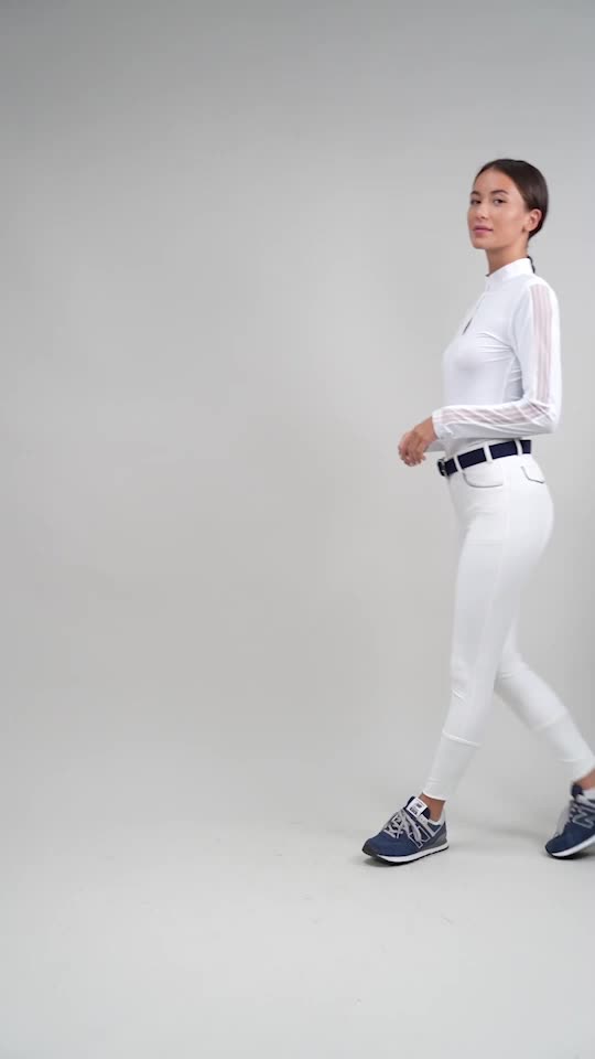 Harcour Jaltika Pantalon équitation fix system grip Blanc (White)