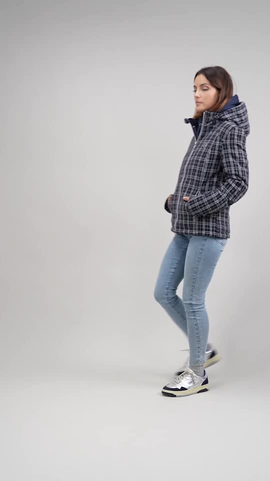 Harcour Jewel Doudoune Tweed Navy/White