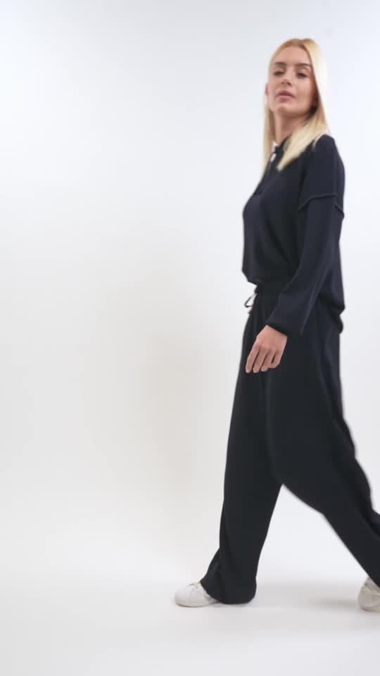 Harcour Jonquille Pantalon fluide Marine (Navy)